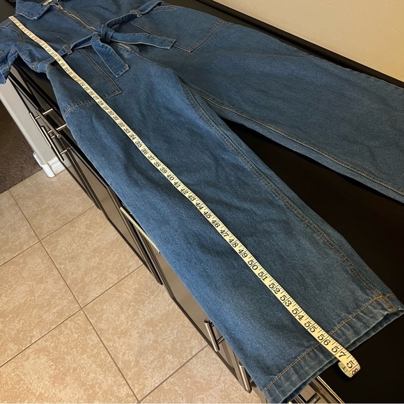 Velvet Heart denim jumpsuit, 100% Cotton, short sleeve size L - Picture 9 of 16